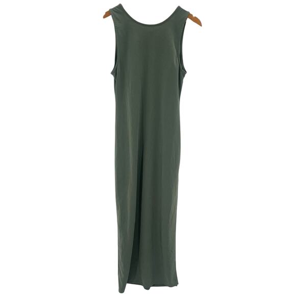Open Edit Wear Two Ways V-Neck Sleeveless Knit Midi Dress in Green Agave Size XS - Picture 9 of 12